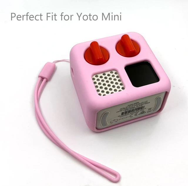 Alt view image 6 of 7 - Silicone Cover and Travel Case Compatible with Yoto Mini with Headphones, Hard Carrying Case with Shoulder Strap and Adventure Jacket Accessories Set for Yoto Mini, Pink