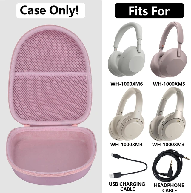 Alt view image 3 of 7 - Case for Sony WH-1000XM6, WH-1000XM5, WH-1000XM4 Headphones Hard Shell Shockproof, Mesh Bag Organizer, Lightweight Travel, fit for WH-1000XM3 Noise Canceling Headphones