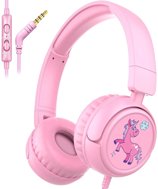 Main image of K6 Kids Headphones for Toddler & Kids Ages 2-12, 85/94dB Safe Volume Limited, Wired with 3.5mm Jack, HD Microphone, Adjustable & Foldable, On-Ear Headphones for Tablet, School, Travel, iPad