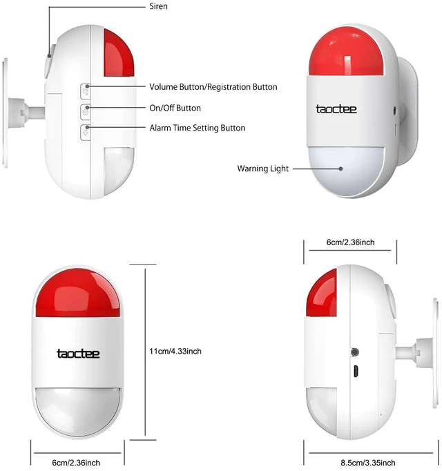 Alt view image 3 of 7 - Panic Alarm Button for House Remote Control Alarm Siren for Office Panic Alarm System for Security, Dual Power Supply, Sound & Light Siren Alarm for Women,Elderly,Shop,Business,Luxury Store