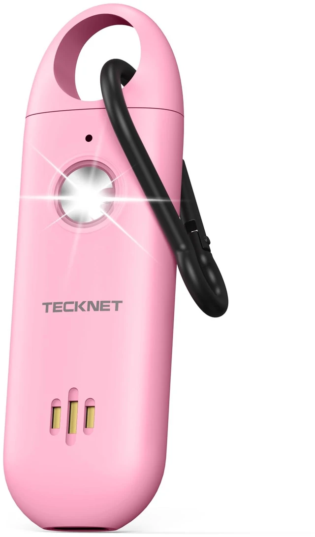 Main image of Personal Safety Alarm,Portable Personal Alarm for Women with Flashing Strobe Light & Low Battery Alert,130dB Rechargeable Emergency Keychain Alarms for Women,Men,Kids,Seniors(Pink)