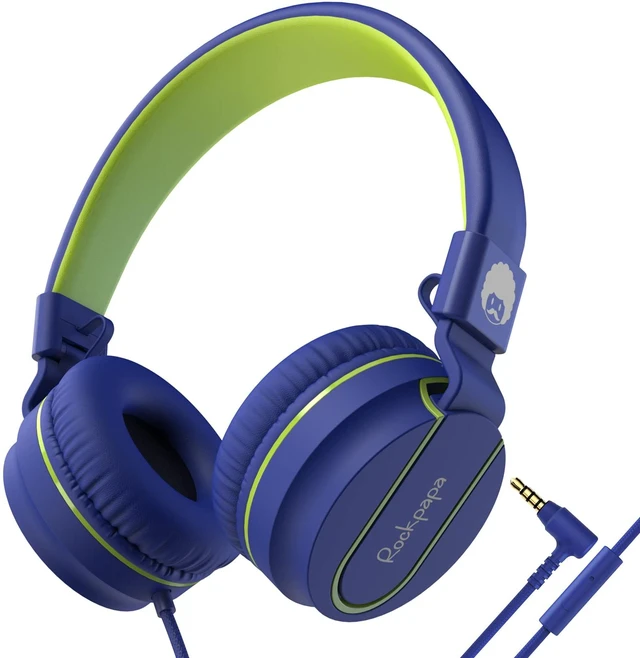 Main image of 950 On-Ear Wired Headphones for Kids for School w/Mic & 3.5mm Foldable Portable Lightweight Corded Head phones for Boys Girls Childs / Laptop Phones Tablets Chromebooks MP3 Blue