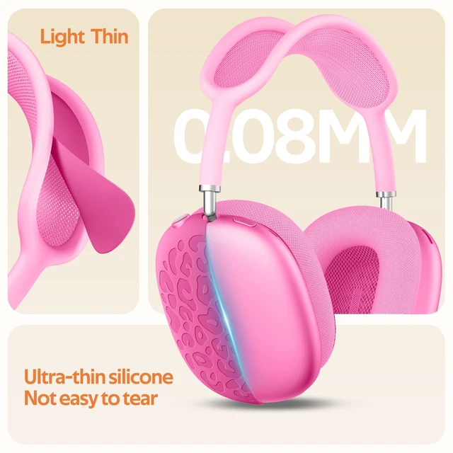 Alt view image 2 of 7 - DGge Leopard Silicone Case Cover Set for AirPods Max 2/1(2026/2024/2020) Full Protection Ear Cups Headband Ear Pad Accessories Compatible with Apple AirPods Max Accessories (USB-C / Lightning)