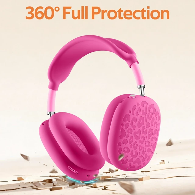 Alt view image 4 of 7 - DGge Leopard Silicone Case Cover Set for AirPods Max 2/1(2026/2024/2020) Full Protection Ear Cups Headband Ear Pad Accessories Compatible with Apple AirPods Max Accessories (USB-C / Lightning)