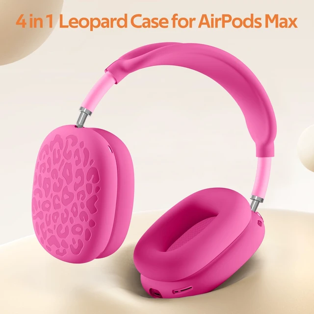 Alt view image 6 of 7 - DGge Leopard Silicone Case Cover Set for AirPods Max 2/1(2026/2024/2020) Full Protection Ear Cups Headband Ear Pad Accessories Compatible with Apple AirPods Max Accessories (USB-C / Lightning)
