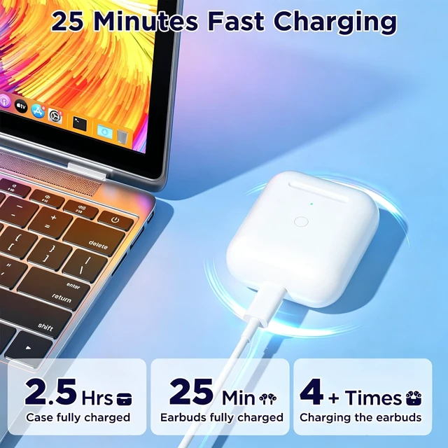 Alt view image 2 of 7 - Wireless Charging Replacement for AirPod 1st 2nd Charging Case with Lightning Port, Compatible with AirPods 1 2 Charger Case with Bluetooth Pairing Sync Button, no Airpod