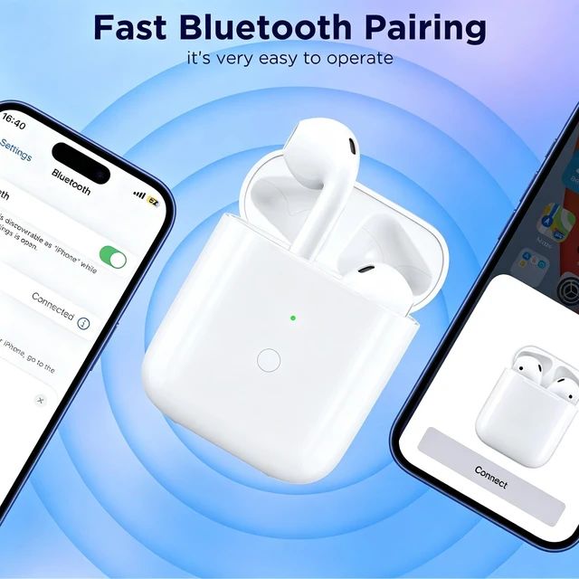 Alt view image 6 of 7 - Wireless Charging Replacement for AirPod 1st 2nd Charging Case with Lightning Port, Compatible with AirPods 1 2 Charger Case with Bluetooth Pairing Sync Button, no Airpod