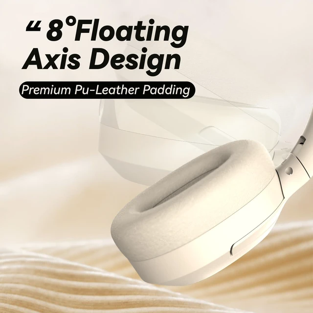 Alt view image 6 of 7 - Hybrid Active Noise Cancelling Headphones, Wireless Over Ear Bluetooth Headphones with Mic, 40H Playtime, Hi-Res Audio, Deep Bass, Foldable Comfort Fit Ear Cups for Travel, Office, Home (White)