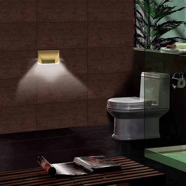 Alt view image 5 of 7 - Keyhole Light Lamp Battery Operated PIR Infrared IR Wireless Auto Sensor Motion Detector Door Keyhole with 4 LED Bulbs Light Lamp Tap Lights LED Night Light for Key Hole/Door Lock (2pc Gold)