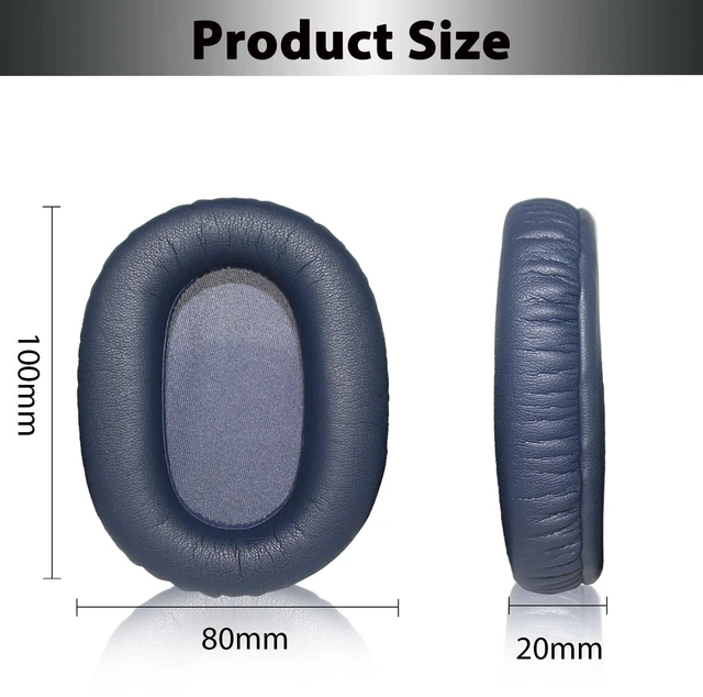 Alt view image 5 of 6 - Replacement Ear Pads for Sony WH-CH720N, WH-CH710N - Blue Softer Protein Leather & High-Density Memory Foam Earpads for Sony Headphones