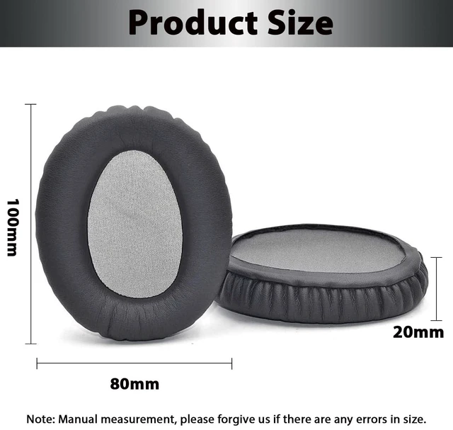Alt view image 4 of 7 - Ear Pads for Sony WH-CH700N, WH-CH710N, WH-CH720N - Titanium Gray Softer Protein Leather & High-Density Memory Foam Earpads for Sony Headphones