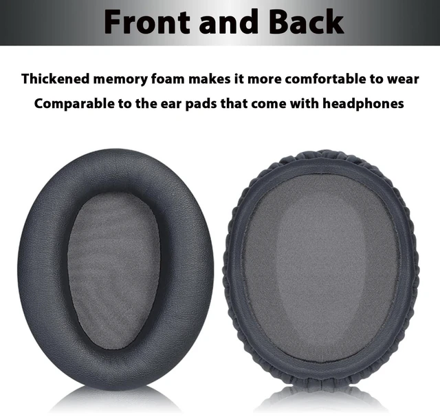 Alt view image 5 of 7 - Ear Pads for Sony WH-CH700N, WH-CH710N, WH-CH720N - Titanium Gray Softer Protein Leather & High-Density Memory Foam Earpads for Sony Headphones