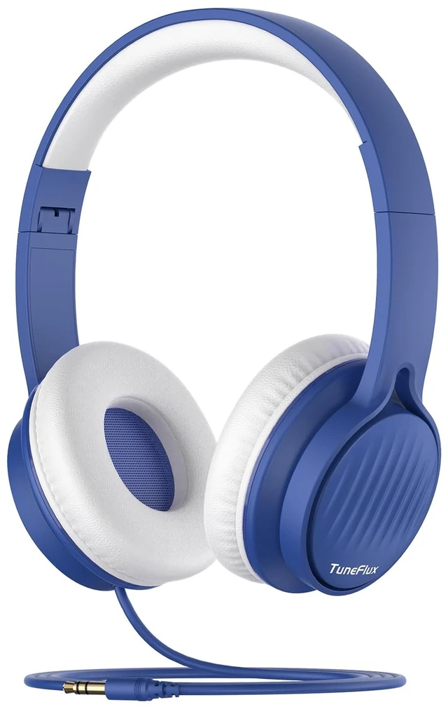 Main image of Upgraded Kids Headphones, Wired Toddler Headphones, 85dB Limited Volume On Ear Headphones, Portable Foldable Design, Stereo Sound Kids Headsets for School/Tablet/Travel (Sapphire Blue)