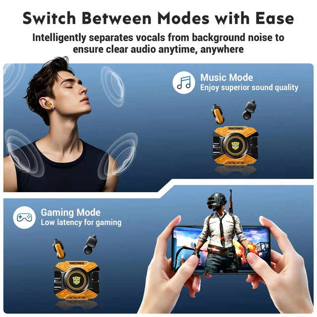Alt view image 6 of 6 - Clip-On Earbuds (Bumblebee Yellow) Open Ear Headphones Wireless Bluetooth
