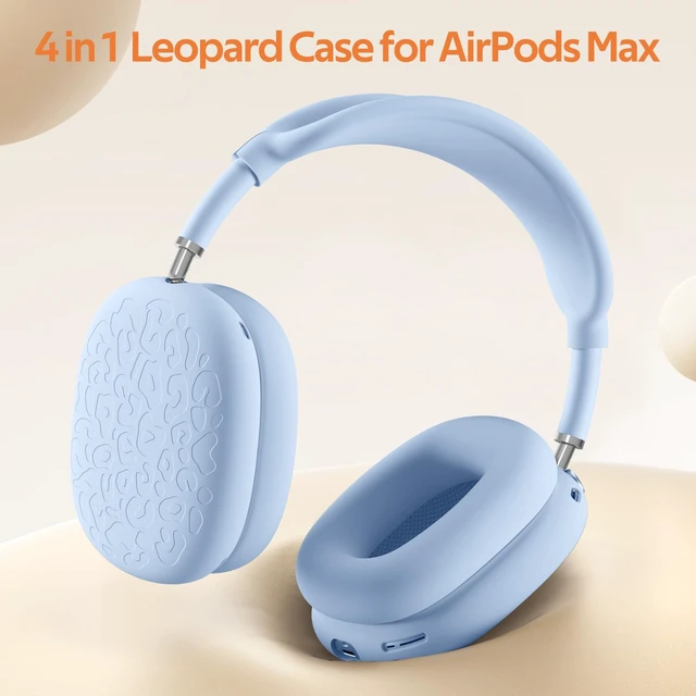 Alt view image 4 of 7 - Leopard Silicone Case Cover for AirPods Max Headphones,Ear Pad Case Cover/Ear Cups Cover/Headband Cover for AirPod Max (USB-C/Lightning) Accessories Silicone Protector for Apple AirPods Max