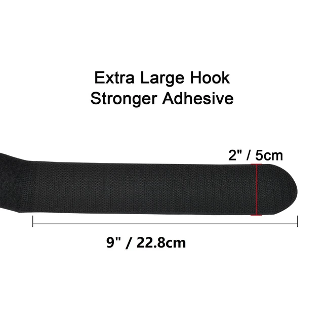 Alt view image 5 of 6 - 2 x 60 Inch Hook and Loop Cable Tie, 6 Pack Adjustable Strap Fastening Adhesive Cinch Strap with Plastic D-ring Buckle, Multi-Purpose Reusable Cord Organizer