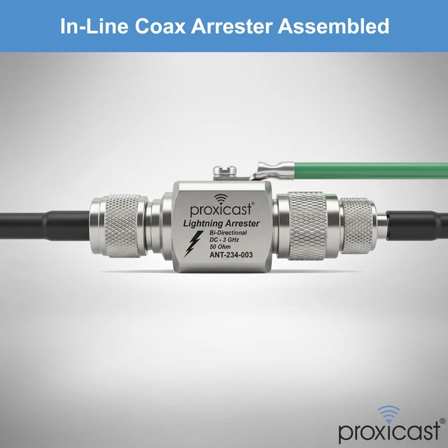 Alt view image 6 of 7 - ProGrade 230V Coaxial Lightning Arrester - UHF PL-259 / SO-239 0 to 3 GHz - Gas Discharge Tube Surge Protecter for RF, HF, VHF, UHF, CB, Ham, Two-Way Radio and Other Antennas - ANT-243-003