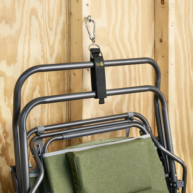 Alt view image 6 of 7 - Hook 'n Hang Straps - Assorted 3-Pack Black Heavy Duty Extension Cord Holder with Hooks for Cord or Garden Hose Storage
