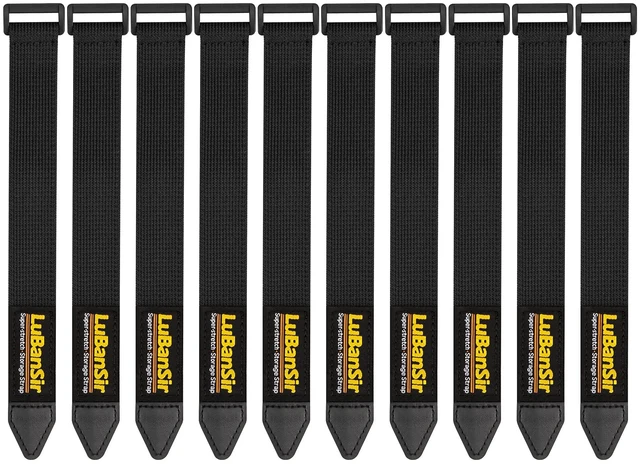 Main image of Cinch Straps, 1" x 9" (10 Pack) for Extension Cord Organization Elastic Hook and Loop Storage Straps with Buckle for Bicycle, Truck, Boat and More for Ropes, Hoses Organization