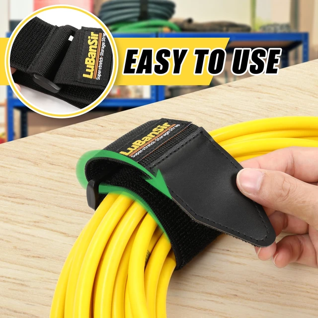 Alt view image 4 of 7 - Cinch Straps, 1" x 9" (10 Pack) for Extension Cord Organization Elastic Hook and Loop Storage Straps with Buckle for Bicycle, Truck, Boat and More for Ropes, Hoses Organization