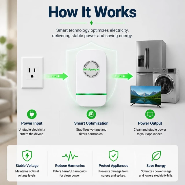 Alt view image 2 of 6 - Stopwatt SmartPlug Device, 4 Pack Stop Watt Device Plug-in Box for Home & Office US Plug Pro Plus 2026
