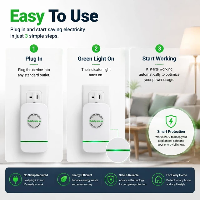 Alt view image 6 of 6 - Stopwatt SmartPlug Device, 4 Pack Stop Watt Device Plug-in Box for Home & Office US Plug Pro Plus 2026