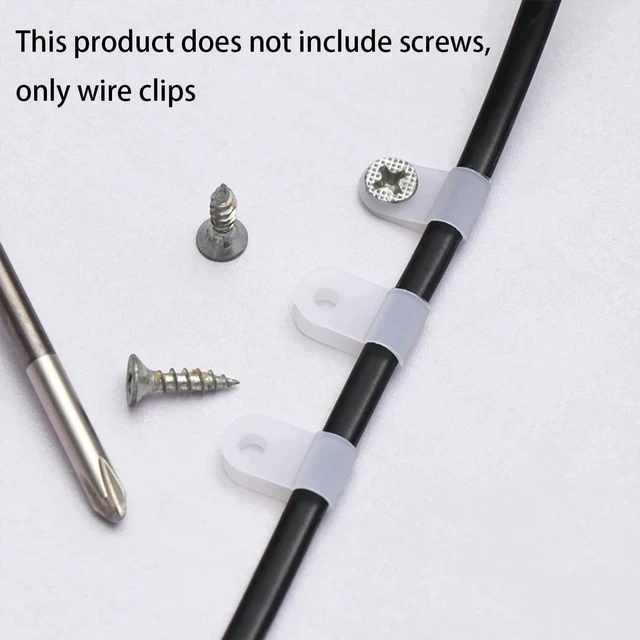 Alt view image 4 of 7 - 100Pcs White Nylon R-Type Cable Clamps, 3/4 Inch Wire Organizer Nylon durable material, R-Type cable fixing clips, Ideal for household wire management, Office Cable Management