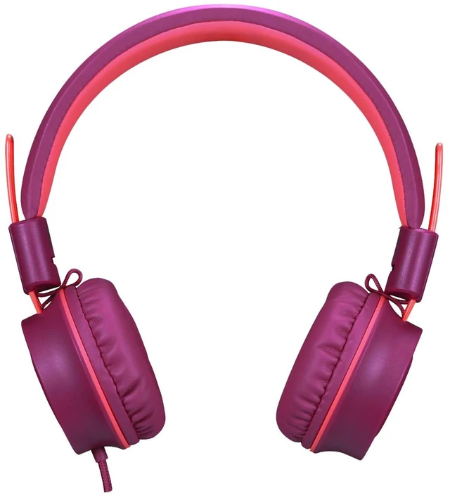 Alt view image 2 of 7 - K33 Kids Headphones Wired 3.5mm Jack, Foldable, Plum Stereo Tangle-Free 5ft Long cord, Plug-in, On-Ear Headset for Children, Boys, Girls, iPad, School, Kindle, Travel, Plane