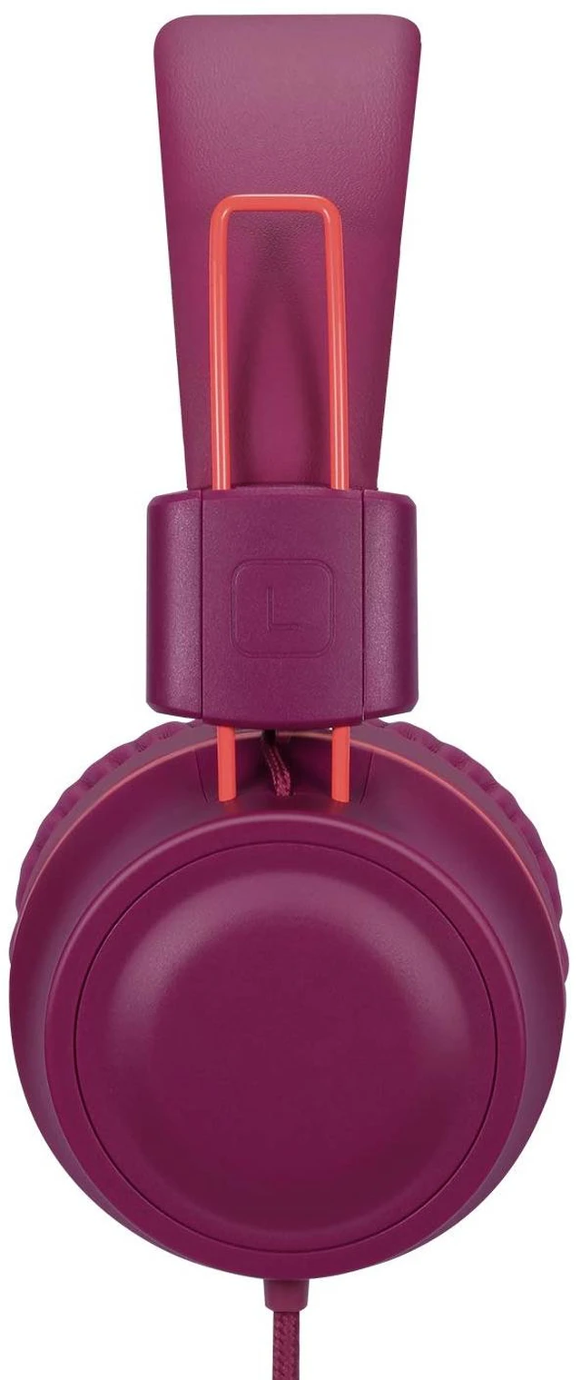 Alt view image 4 of 7 - K33 Kids Headphones Wired 3.5mm Jack, Foldable, Plum Stereo Tangle-Free 5ft Long cord, Plug-in, On-Ear Headset for Children, Boys, Girls, iPad, School, Kindle, Travel, Plane