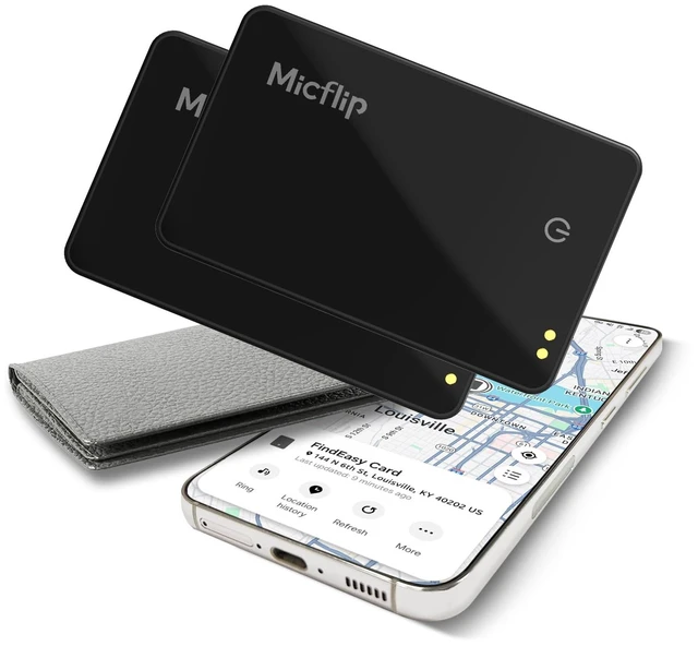 Main image of Wallet Tracker Card, Only for Samsung SmartThings, 2Pack 0.08in ultra-thin rechargeable,Samsung certified,premium smooth glass surface, ideal for wallets, passports, luggage & keys
