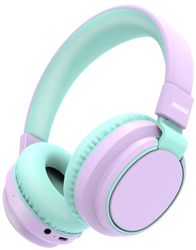 Main image of Kids Bluetooth Headphones Wireless Over-Ear,68Hrs,Volume Limit 85/94dB PP Built-in Mic,Adjustable Headband Foldable Lightweight for Toddler School Girls Boys,Stereo Sound,Wired by Aux 3.5mm Purple