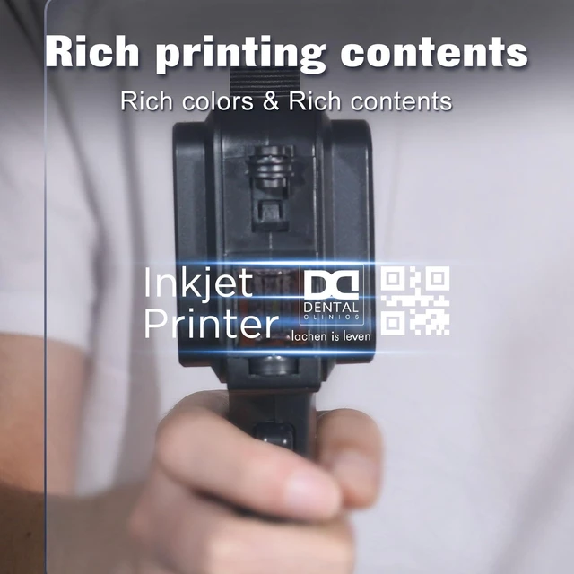 Alt view image 7 of 7 - Handheld Inkjet Printer with 42ml Quick-Drying Ink Cartridge, 0.5 Inch Nozzle Ink Jet Coding Machine for EXP Date/Batch Number/QR Code/Barcode/Logo/Text (ZM-C12mini) (Black)