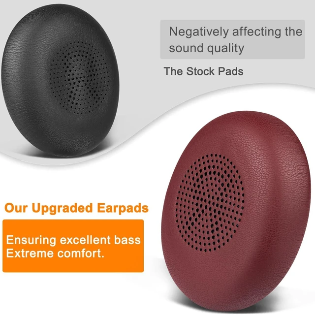 Alt view image 4 of 5 - Earpads Replacement for Jabra Evolve2 65 (Evolve 2 65MS 65UC MS UC)/Evolve2 40 (40UC 40MS USB)/Elite 45h On-Ear Wireless Headset, Ear Pads Cushions with Softer Protein Leather - Burgundy