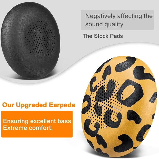 Alt view image 4 of 4 - Earpads Replacement for Jabra Evolve2 65 (Evolve 2 65MS 65UC MS UC)/Evolve2 40 (40UC 40MS USB)/Elite 45h On-Ear Wireless Headset, Ear Pads Cushions with Softer Protein Leather - Tiger Stripes