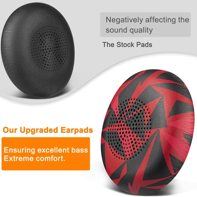 Alt view image 4 of 4 - Earpads Replacement for Jabra Evolve2 65 (Evolve 2 65MS 65UC MS UC)/Evolve2 40 (40UC 40MS USB)/Elite 45h On-Ear Wireless Headset, Ear Pads Cushions with Softer Protein Leather - Red Storm