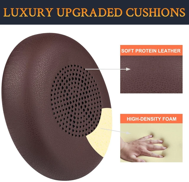 Alt view image 3 of 5 - Earpads Replacement for Jabra Evolve2 65 (Evolve 2 65MS 65UC MS UC)/Evolve2 40 (40UC 40MS USB)/Elite 45h On-Ear Wireless Headset, Ear Pads Cushions with Softer Protein Leather - Dark Coffee