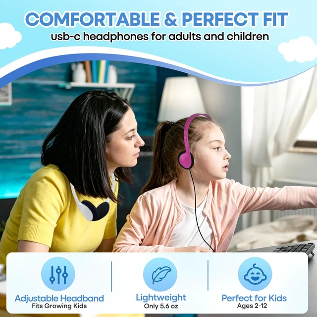 Alt view image 4 of 7 - Type C Headphones Bulk 30 Pack for Classroom School Kids, USB C Wired Headphones for Boys Girls Adults Students Tablet Smartphones(LS857C,30 Mixed)
