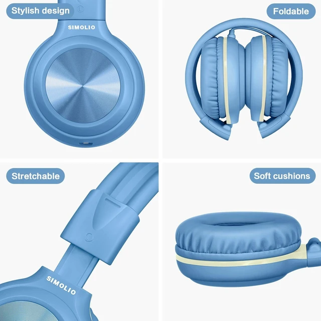 Alt view image 7 of 7 - Manyshare Headphones for Kid, 3.5mm Wired Headset with Mic for iPad Built-in Share Port, 3-Level Volume Limiting, HD Mic, Durable Foldable Over-Ear Design and Pouch for School, PC and Travel