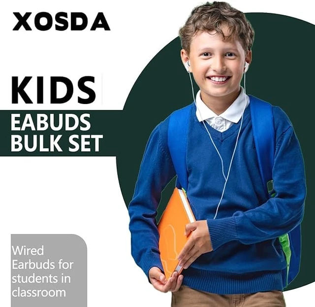 Alt view image 2 of 7 - 50 Pack Bulk Earbud Headphones for Kids Classroom School, Wholeslae Wired Earphones Class Set for Students Children Toddler Teens Boys Girls(XPG101, 50 White)