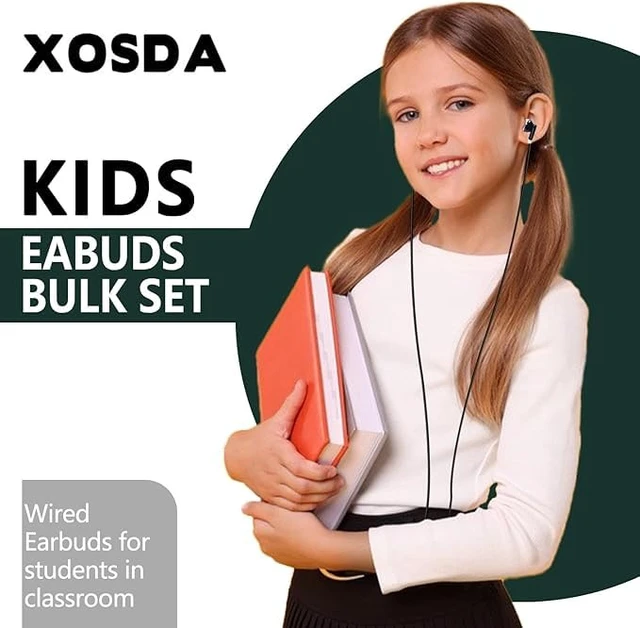 Alt view image 2 of 7 - 50 Pack Bulk Earbuds Headphones for Kids Classroom, Wholesale Wired Earphones Class Set for School Students Children Toddler Teens Boys Girls(XPG101, 50 Black)