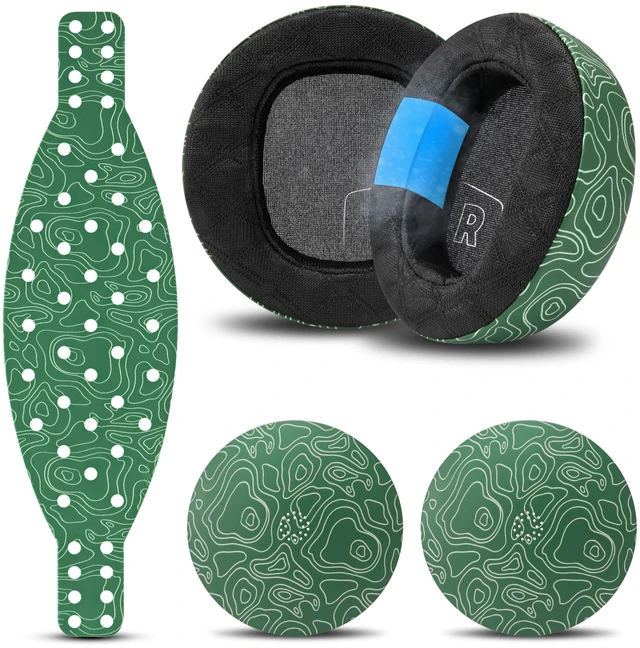Main image of Mod Kit Maxwell 2 - Earpads, Headband & Side Plates for Audeze Maxwell 2 Made by Wicked Cushions Extra Wide Silicone Headband, Magnetic Plates & Gel Earpads For Maxwell 2 & 2ANC Emerald Tide