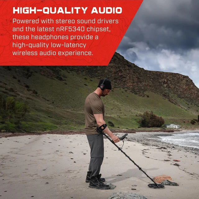 Alt view image 4 of 6 - ML85 Wireless Low Latency Headphones for Equinox, X-Terra & MANTICORE Metal Detectors (Charging Cable, Hard Shell Case, Mesh Bag Included)