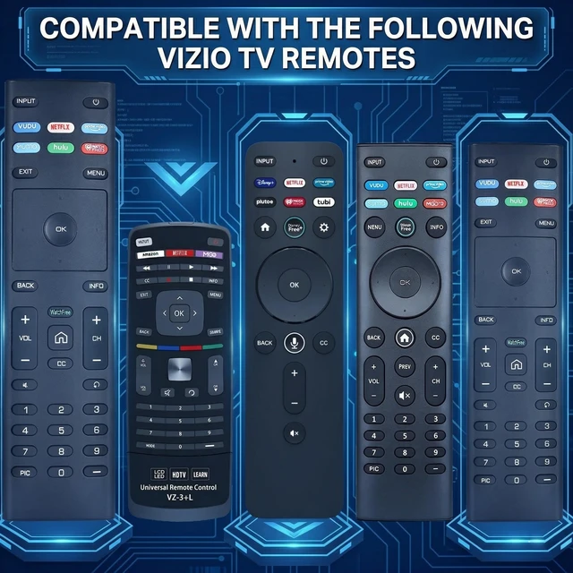 Alt view image 3 of 7 - for VIZIO Smart TV Remote,Compatible with VIZIO Universal Remote Control Replacement XRT136Pack of 2(for Vizio TV)