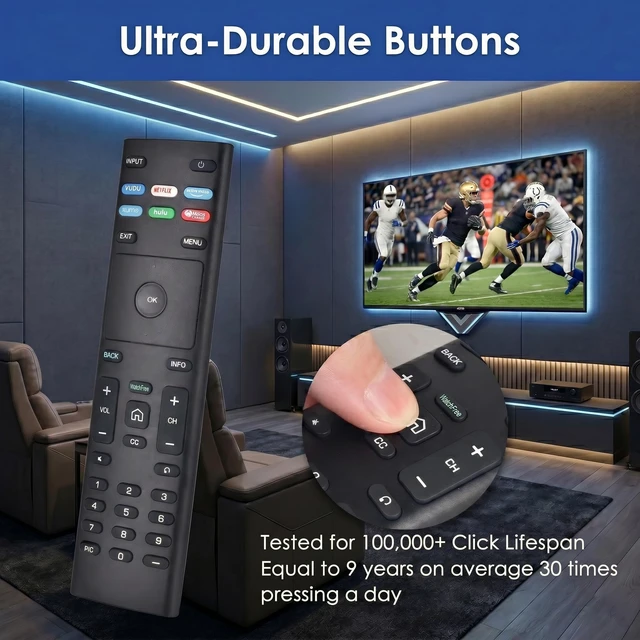 Alt view image 5 of 7 - for VIZIO Smart TV Remote,Compatible with VIZIO Universal Remote Control Replacement XRT136Pack of 2(for Vizio TV)