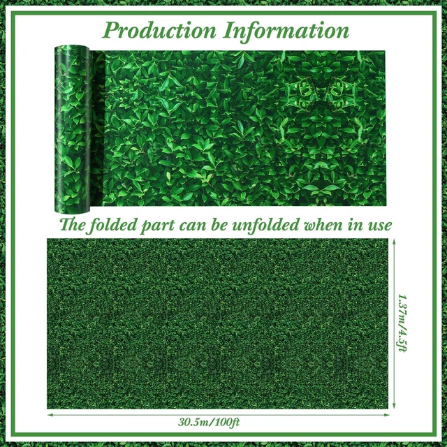 Alt view image 2 of 6 - 1 Roll 100x4.5 Ft Green Leaves Photography Backdrop Grass Tablecloth Waterproof 3D Leaf Backdrop for Photo Booth, Green Leaves Plastic Tablecloths, Reusable Party Decor for Baby Shower Birthday