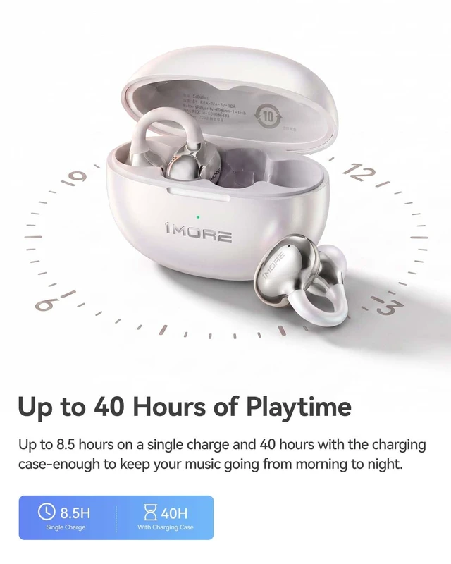 Alt view image 7 of 7 - S20 Ultra Open Ear Clip-On Earbuds, Hi-Res LDAC Audio, SDT 2.0 Focused Sound, BalanceAIR+ 3.0, 4-Mic AI Clear Calls, 40H Playtime,Bluetooth 6.0; Sports/Running Gym Workouts/Travel/Walk/Glasses