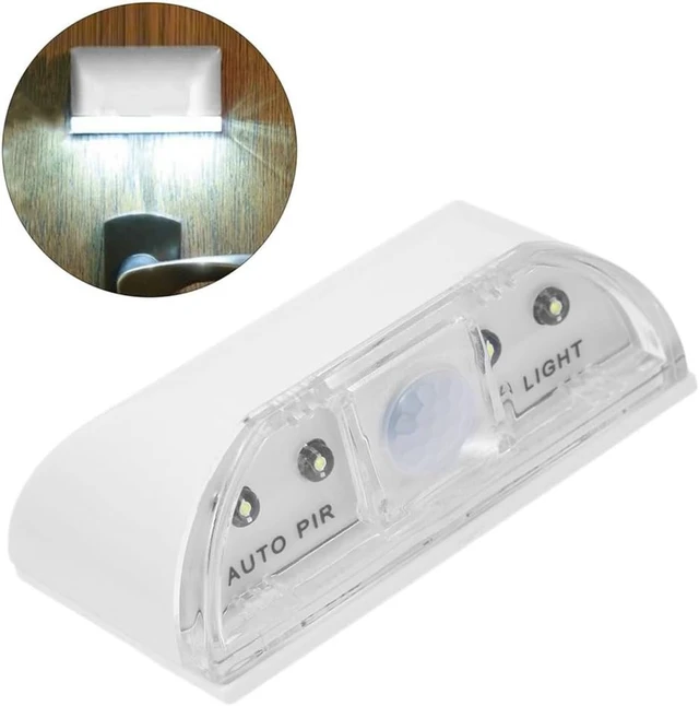 Alt view image 2 of 7 - Keyhole Light Lamp Battery Operated PIR Infrared IR Wireless Auto Sensor Motion Detector Door Keyhole with 4 LED Bulbs Light Lamp Tap Lights LED Night Light for Key Hole/Door Lock (2pack White)