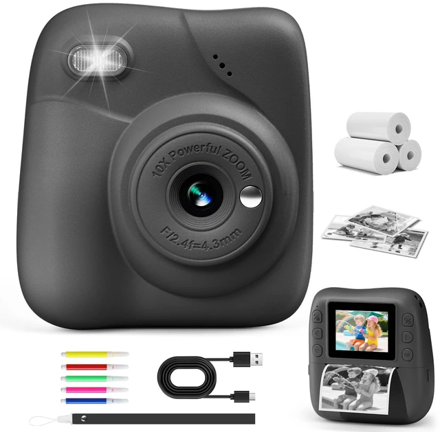 Main image of Kids Camera Instant Print, 1080P Camera with 32GB Card, Blue Includes 3 Print Paper, 2.0" Screen Digital Camera, 10X Zoom, Birthday for Boys & Girls Ages 3-12