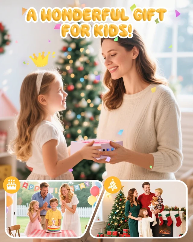 Alt view image 7 of 7 - Kids Camera Instant Print, 1080P Camera with 32GB Card, Blue Includes 3 Print Paper, 2.0" Screen Digital Camera, 10X Zoom, Birthday for Boys & Girls Ages 3-12