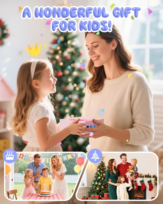 Alt view image 7 of 7 - Kids Camera Instant Print, 1080P Camera with 32GB Card, Blue Includes 3 Print Paper, 2.0" Screen Digital Camera, 10X Zoom, Birthday for Boys & Girls Ages 3-12
